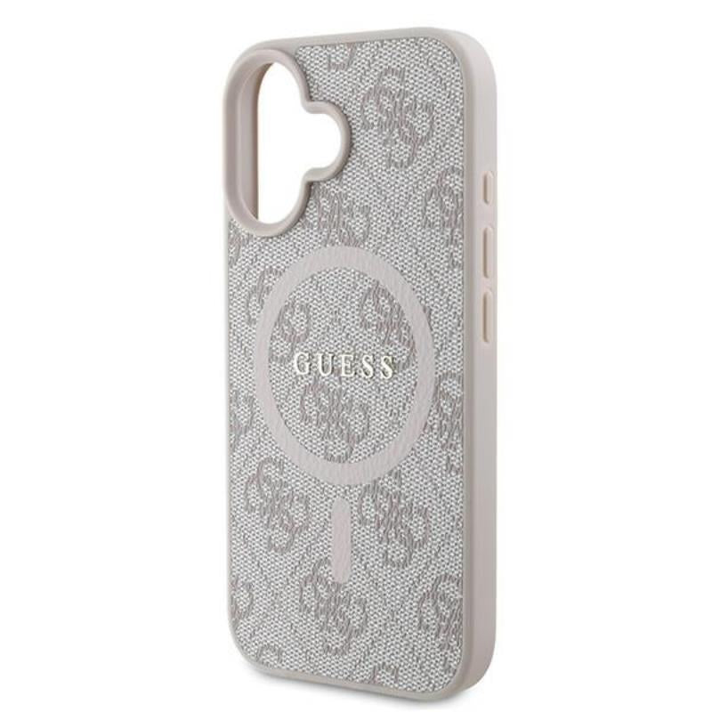 Guess 4G Ring Classic Logo MagSafe – dėklas, skirtas iPhone 16 Plus (rožinis)