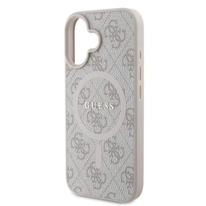 Guess 4G Ring Classic Logo MagSafe – dėklas, skirtas iPhone 16 Plus (rožinis)