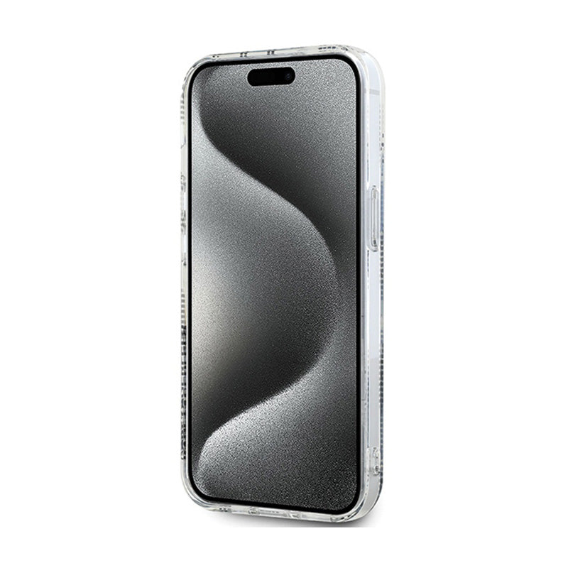 Karl Lagerfeld IML Choupette Head & Monogram – „iPhone 15“ / „iPhone 14“ / „iPhone 13“ dėklas (skaidrus)