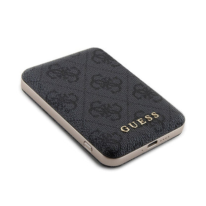 Guess Bundle Pack MagSafe 4G Metal Gold Logo - dėklo komplektas + Power Bank 5000mAh MagSafe iPhone 14 Pro Max (juodas)