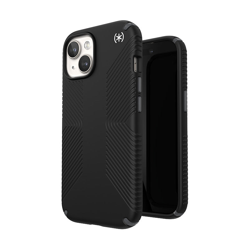 Speck Presidio2 Grip Magsafe - dėklas iPhone 17e / 16e / 15 / 14 / 13 (juodas / akmens pilkumo / baltas)