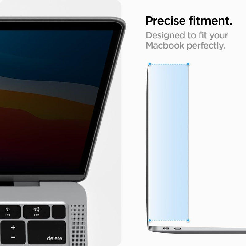 Spigen SafeView Privacy – Privatumo plėvelė, skirta MacBook Air 13.6" M4 (2025) / M3 (2024) / M2 (2022)