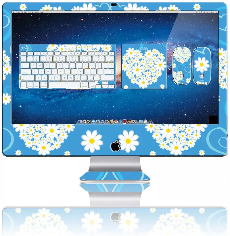 Nexgen 3D efekto lipdukai skirti "iMac 27" (Širdelės ir ramunės 3D)