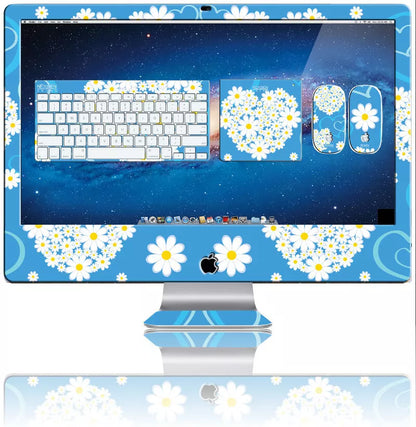 Nexgen 3D efekto lipdukai skirti "iMac 27" (Širdelės ir ramunės 3D)