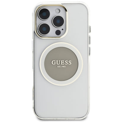 Guess IML Metallic Circle Classic Logo MagSafe – dėklas iPhone 16 Pro (pilkas)
