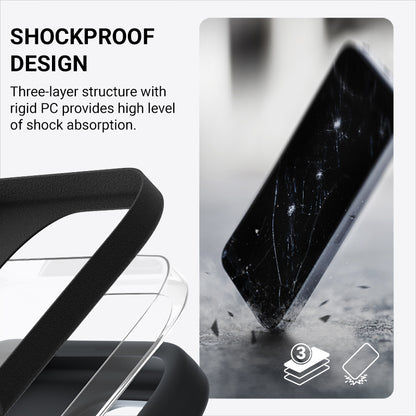 Crong Color Cover Magnetic – dėklas, skirtas iPhone 16 Pro Max MagSafe (juoda)