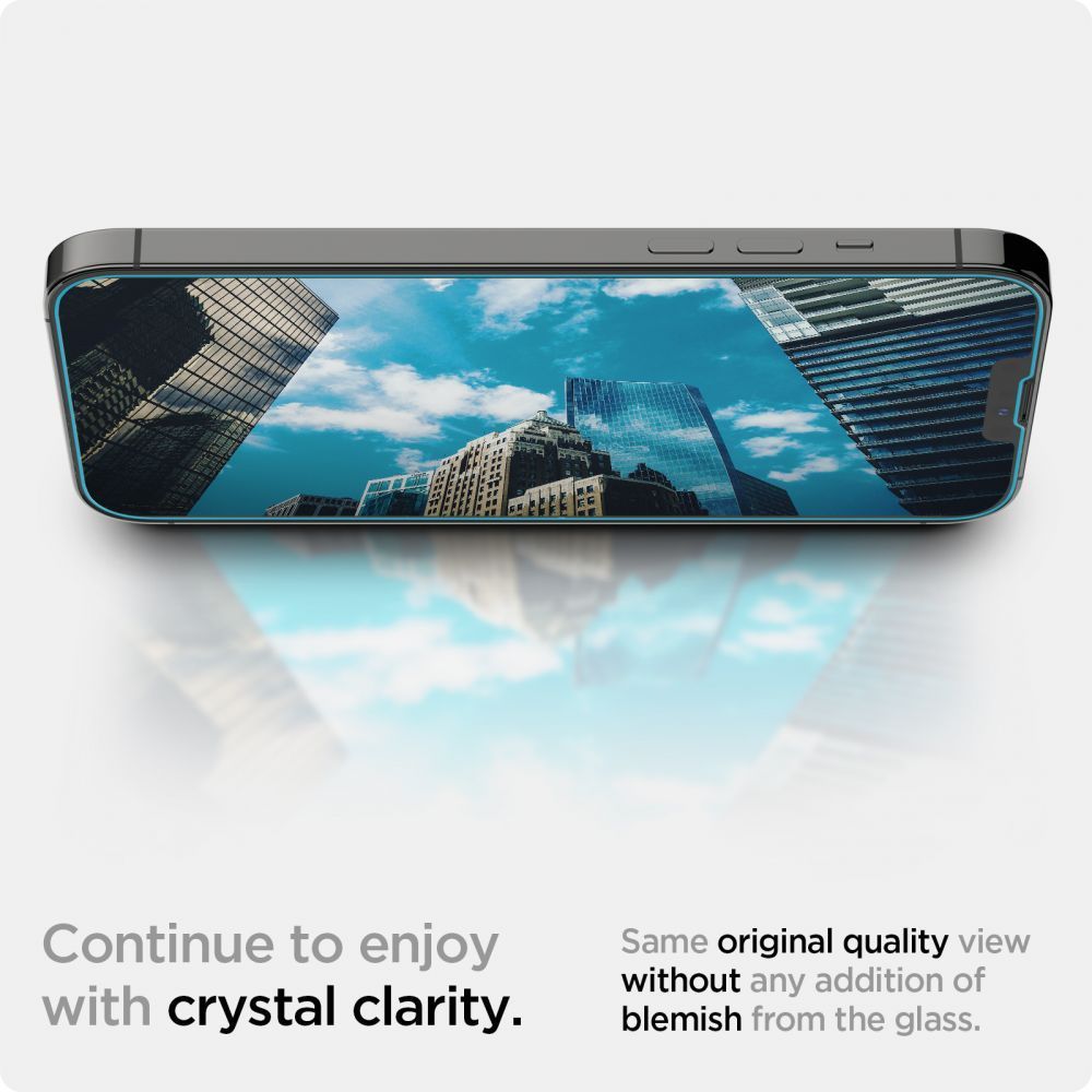 Spigen Glas.TR EZ Fit - grūdintas stiklas Apple iPhone 16e / iPhone 14 / iPhone 13 / iPhone 13 Pro (skaidrus)