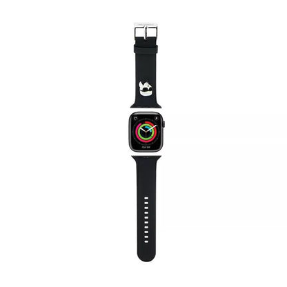 Karl Lagerfeld 3D guminė Karlo galvos NFT – dirželis, skirtas Apple Watch 38/40/41 mm (juodas)