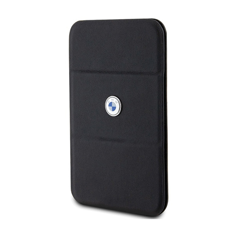 BMW piniginė su kortelių lizdu ir stovu MagSafe Signature Collection - Magnetinė piniginė su stovo funkcija (juoda)