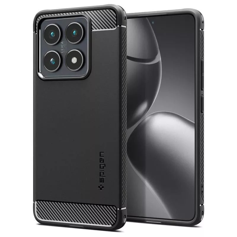 Spigen Rugged Armor – dėklas, skirtas „Xiaomi 14T Pro“ (matinė juoda)
