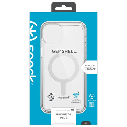 Speck Gemshell + MagSafe – Dėklas skirtas iPhone 15 Plus / iPhone 14 Plus su MICROBAN danga (Skaidrus)