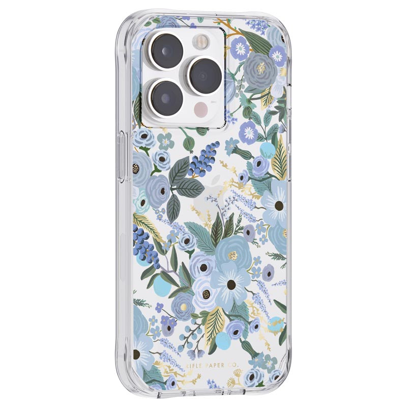 Rifle Paper Clear – „iPhone 14 Pro“ dėklas (Garden Party Blue)