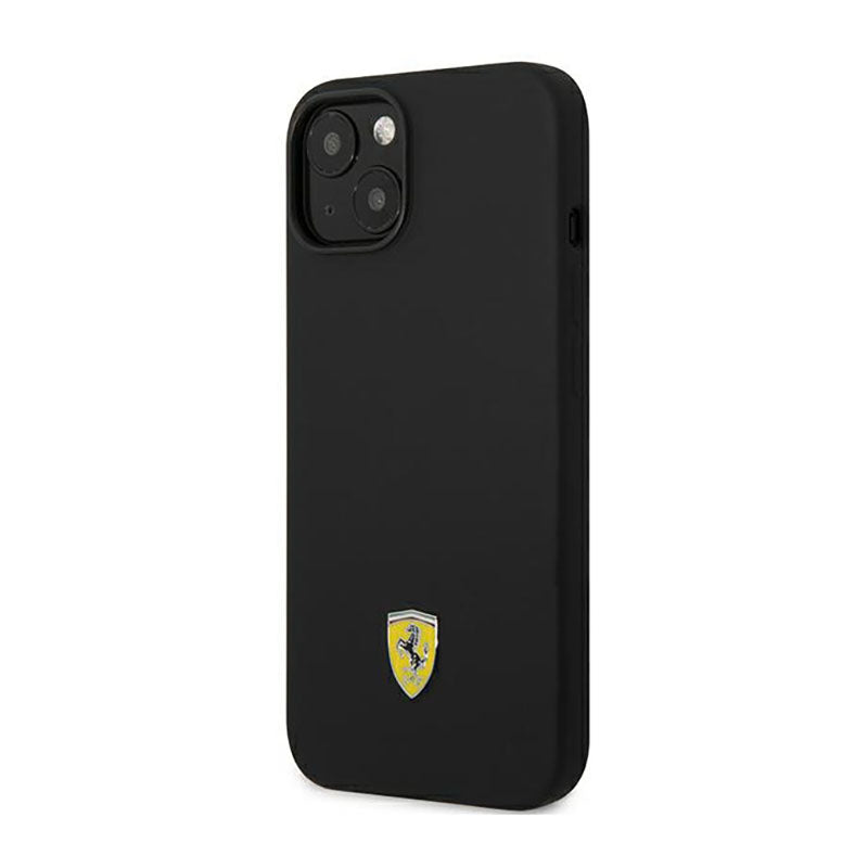 Ferrari Silicone Metalinis logotipas – dėklas iPhone 14 Plus (juodas)