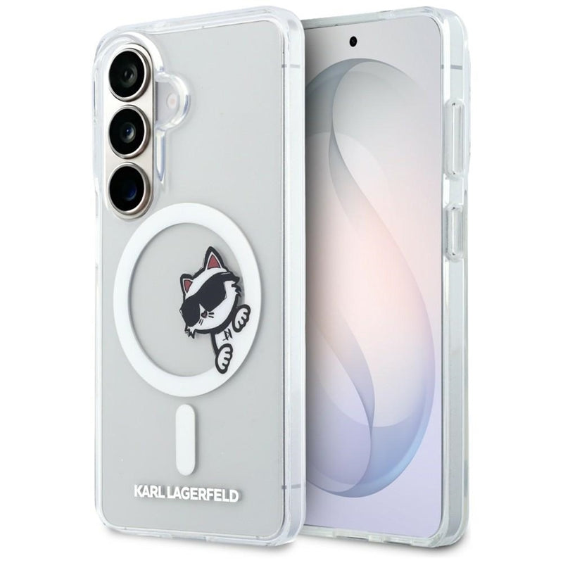 Karl Lagerfeld IML Peekaboo Choupette MagSafe dėklas - Samsung Galaxy S26 dėklas (Skaidrus)