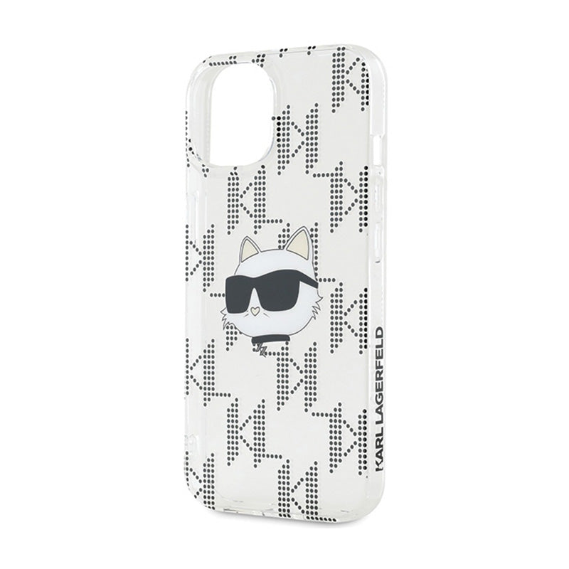 Karl Lagerfeld IML Choupette Head & Monogram – „iPhone 15“ / „iPhone 14“ / „iPhone 13“ dėklas (skaidrus)
