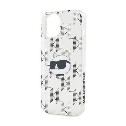 Karl Lagerfeld IML Choupette Head & Monogram – „iPhone 15“ / „iPhone 14“ / „iPhone 13“ dėklas (skaidrus)