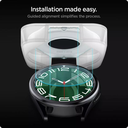 Spigen GLAS.TR EZ FIT 2 vnt. – grūdintas stiklas skirtas Samsung Galaxy Watch 6 Classic 47 mm (2 vnt.)