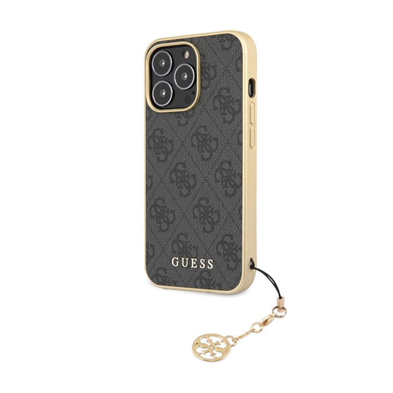 Guess 4G Charms kolekcija – dėklas iPhone 14 Pro Max (pilkas)