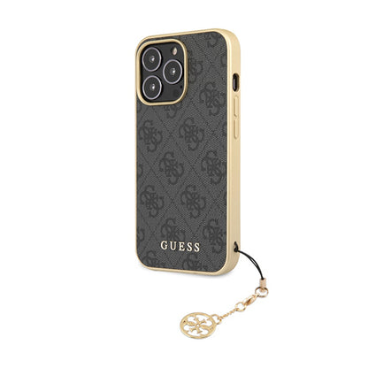 Guess 4G Charms kolekcija – dėklas iPhone 14 Pro Max (pilkas)