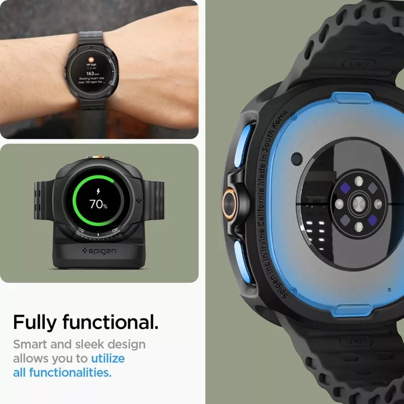 Spigen Liquid Air - Dėklas, skirtas Samsung Galaxy Watch 8 Classic 46 mm (Matinė juoda)