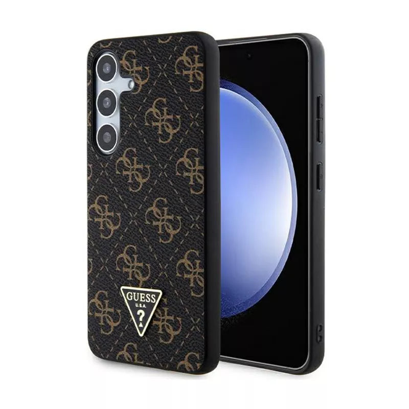 Guess 4G Trikampis Metalinis Logotipas – Dėklas, skirtas Samsung Galaxy S24+ (juodas)