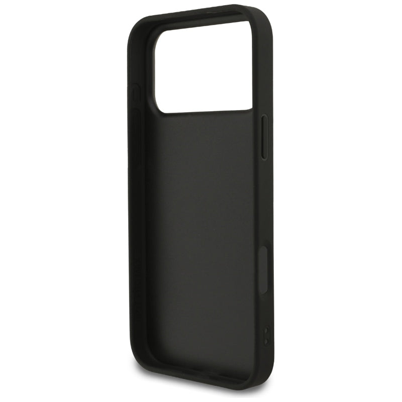 Guess Dėklas su fiksuotu blizgesiu Big 4G, skirtas iPhone 17 Pro Max (juodas)