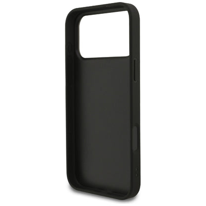 Guess Dėklas su fiksuotu blizgesiu Big 4G, skirtas iPhone 17 Pro Max (juodas)