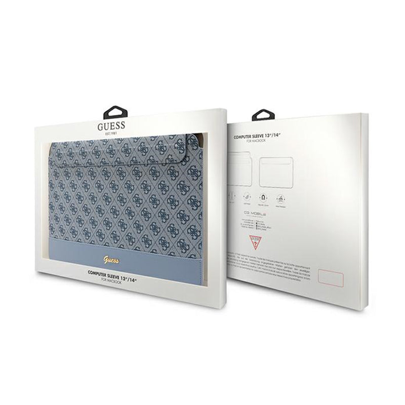 Guess 4G Stripe Metal Logo kompiuterio dėklas – 14 colių nešiojamojo kompiuterio dėklas (mėlynas)