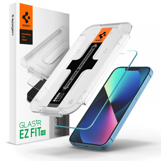 Spigen Glas.TR EZ Fit - grūdintas stiklas Apple iPhone 16e / iPhone 14 / iPhone 13 / iPhone 13 Pro (skaidrus)