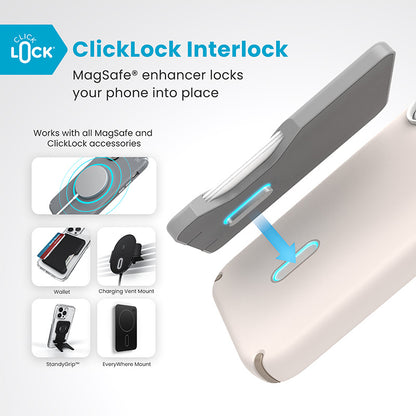 Speck Presidio2 Pro ClickLock ir MagSafe – dėklas, skirtas „iPhone 16“ (balintas kaulas / paveldėtas auksas / lazdyno rudas)