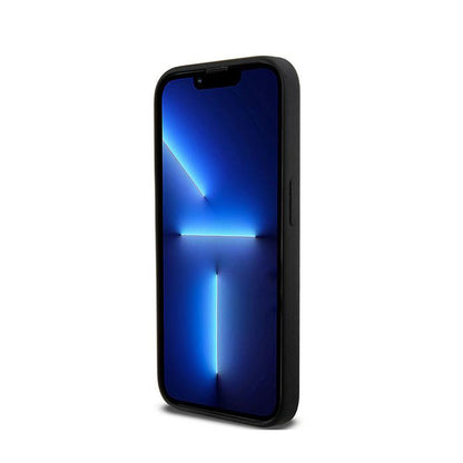 DKNY Liquid Silicone baltas su spausdintu logotipu MagSafe – dėklas, skirtas iPhone 13 Pro (juoda)