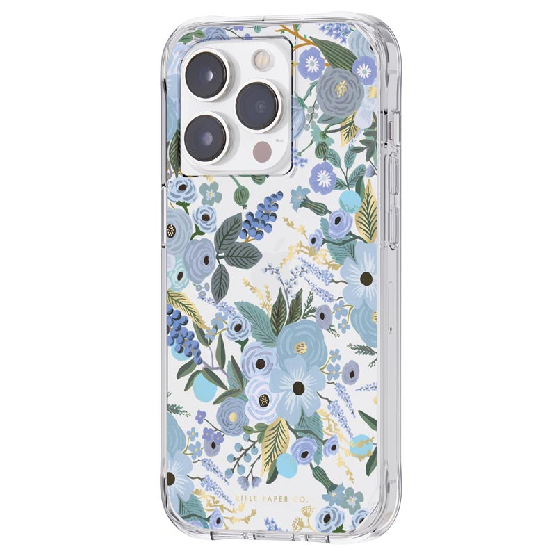 Rifle Paper Clear – „iPhone 14 Pro“ dėklas (Garden Party Blue)