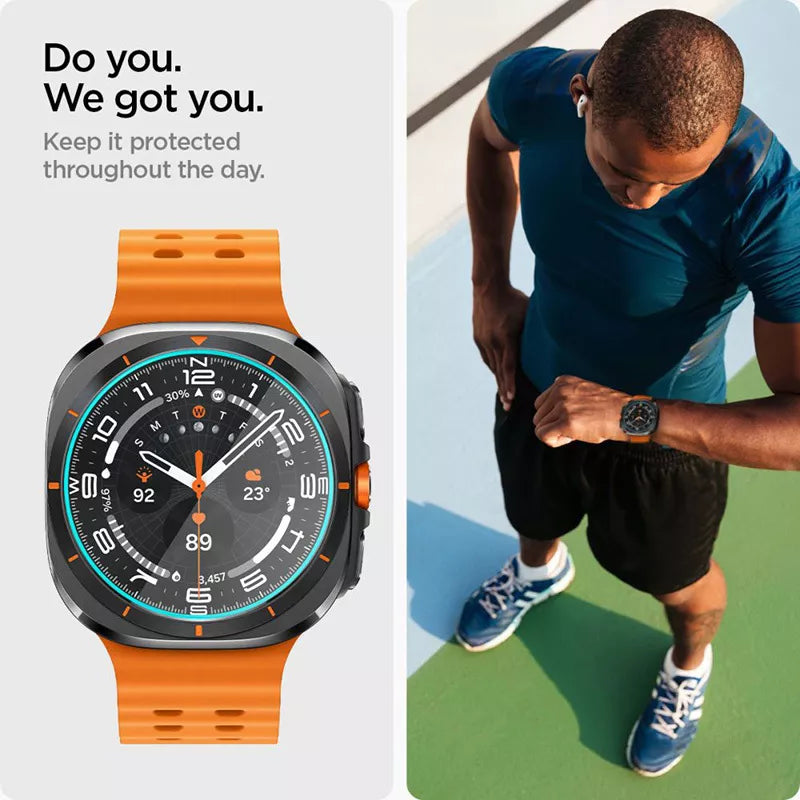 Spigen GLAS.TR EZ FIT 2 vnt. – Grūdintas stiklas, skirtas Samsung Galaxy Watch Ultra 47 mm (2025/2024) (2 vienetai)