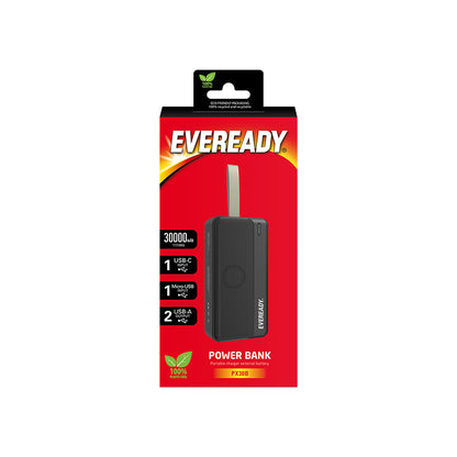 Eveready PX30B - Powerbank 30000 mAh 2x USB-A (Juoda)