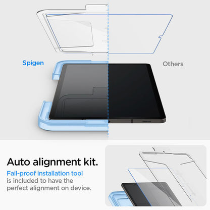 Spigen GLAS.TR EZ FIT - Grūdintas stiklas, skirta Samsung Galaxy Tab S9 11" / S9 FE / S10 FE / S10 Lite 10.9" X710 / X716B / X510 / X516B / X520 / X526 / X400 / X406B