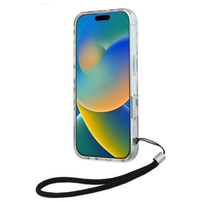 Karl Lagerfeld IML Zebrų raštas ir virvelė – dėklas, skirtas „iPhone 16“ (juodas)