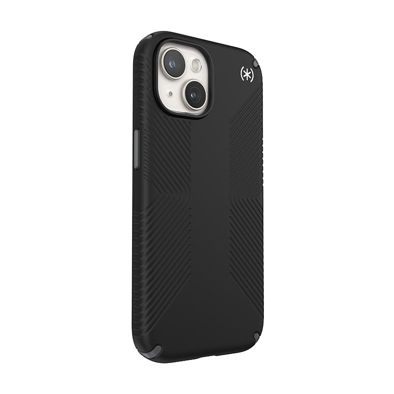 Speck Presidio2 Grip Magsafe - dėklas iPhone 17e / 16e / 15 / 14 / 13 (juodas / akmens pilkumo / baltas)