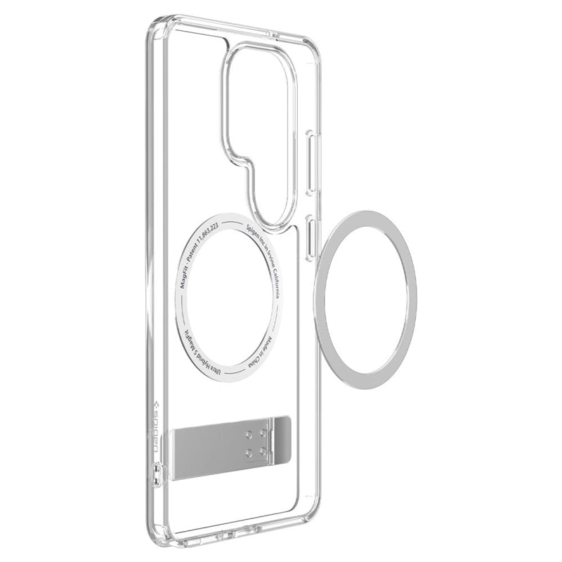 Spigen Ultra Hybrid S Mag MagSafe dėklas, skirtas Samsung Galaxy S26 Ultra (Skaidrus/Baltas)