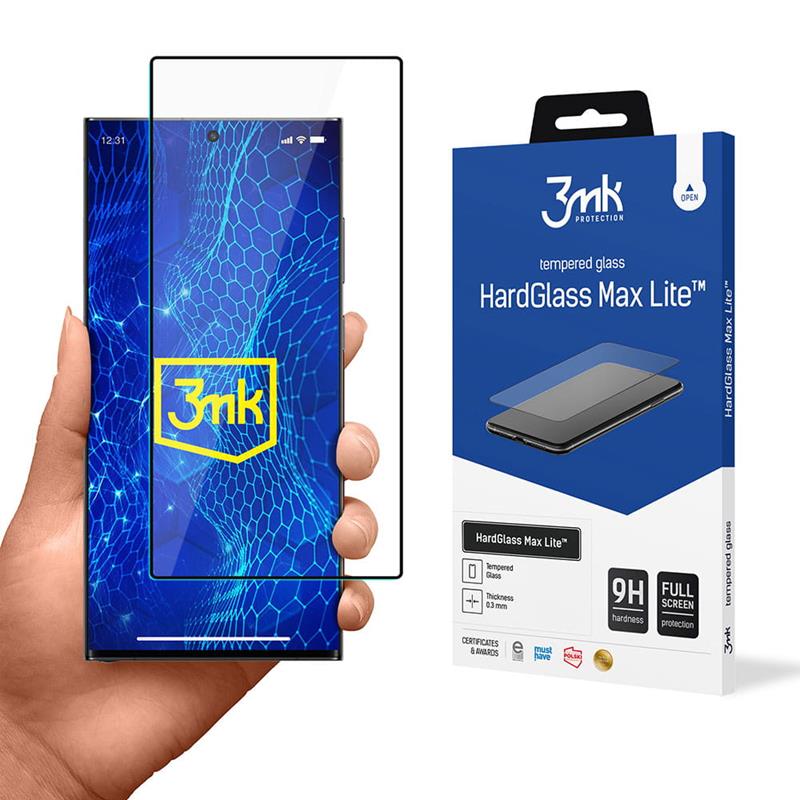 3mk HardGlass Max Lite – Grūdintas stiklas, skirtas Samsung Galaxy S24 Ultra (juoda)