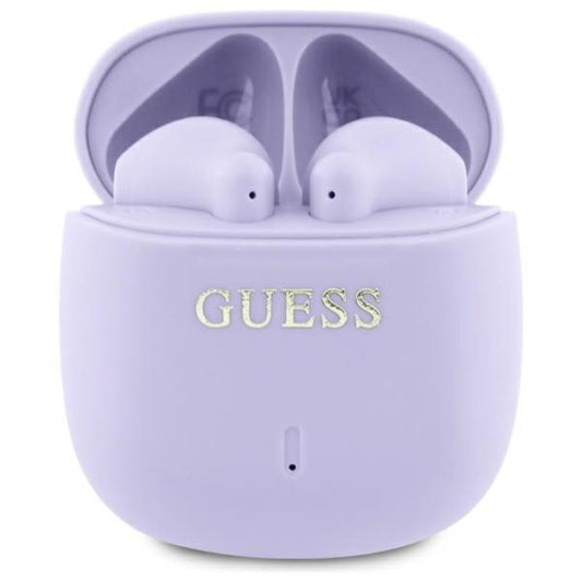 Guess Printed Classic Logo – „Bluetooth TWS“ ausinės + įkrovimo dėklas (violetinės)