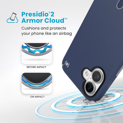 Speck Presidio2 Pro ClickLock & MagSafe – dėklas iPhone 16 Plus (Coastal Blue / Dust Grey / White)