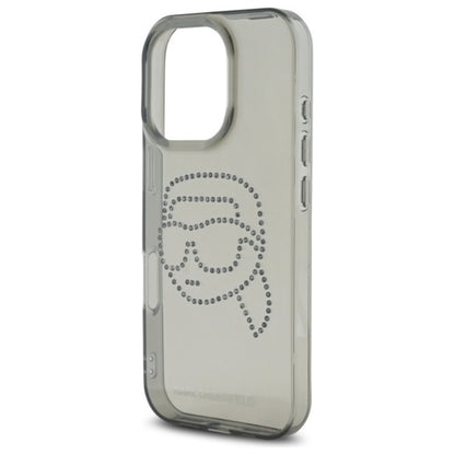 Karl Lagerfeld IML Rhinestones Karl Head – dėklas, skirtas iPhone 16 Pro Max (juodas)