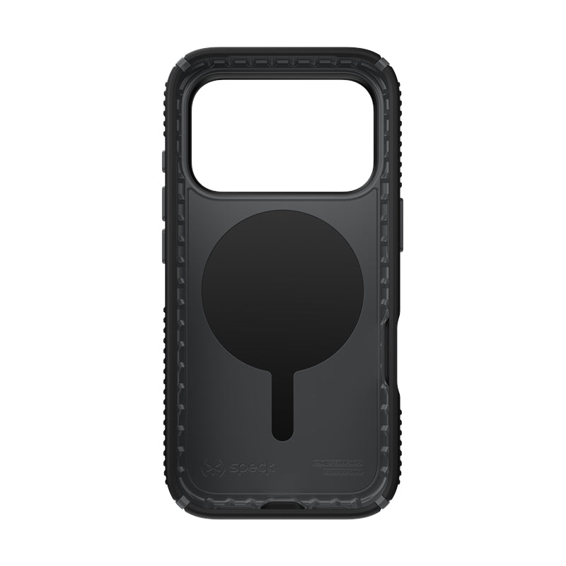 Speck Presidio2 Grip MagSafe – dėklas iPhone 17 Pro (juodos / skalūno pilkos / baltos spalvos)