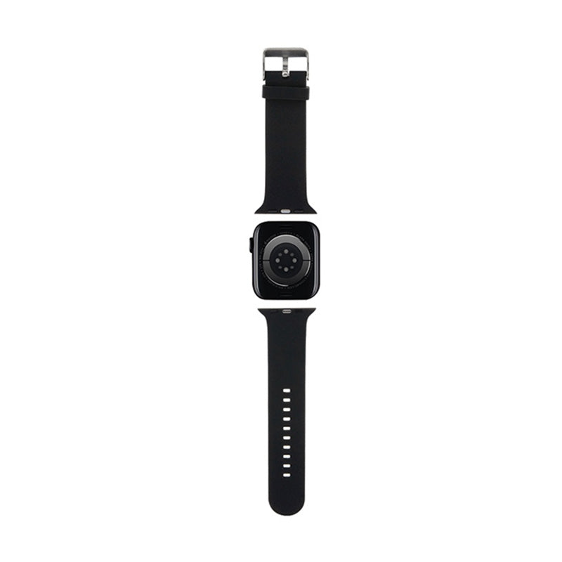Karl Lagerfeld 3D guminė Karlo galvos NFT – dirželis, skirtas Apple Watch 38/40/41 mm (juodas)