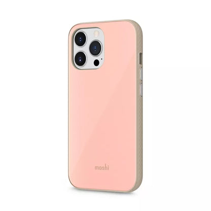 Moshi iGlaze – aukščiausios kokybės hibridinis dėklas „iPhone 13 Pro“ (SnapTo sistema) („Dahlia Pink“)