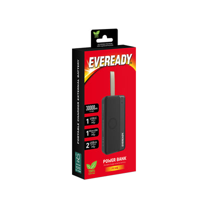 Eveready PX30B - Powerbank 30000 mAh 2x USB-A (Juoda)