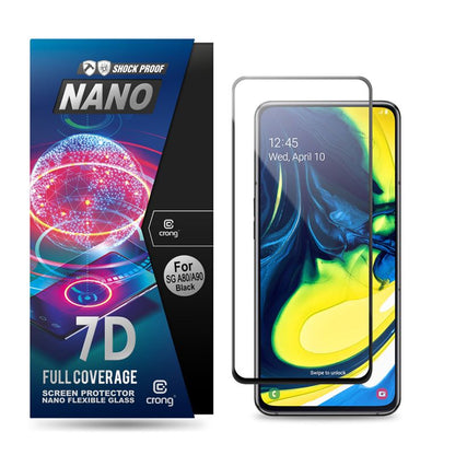 Crong 7D Nano Flexible Glass – visiškai padengiantis hibridinis ekrano apsauga 9H Samsung Galaxy A80 / A90