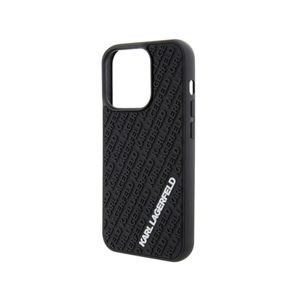 Karl Lagerfeld 3D guminis „Multi Logo“ – dėklas, skirtas „iPhone 15 Pro“ (juoda)