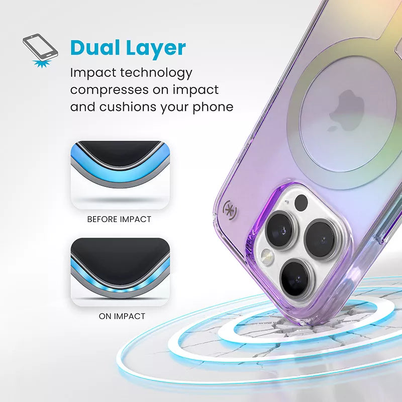 Speck Presidio2 Lux MagSafe – dėklas, skirtas iPhone 16 Pro (nuostabi violetinė / skaidri)