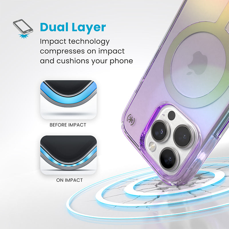 Speck Presidio2 Lux MagSafe - iPhone 16 Pro dėklas (Amazing Purple / Clear)